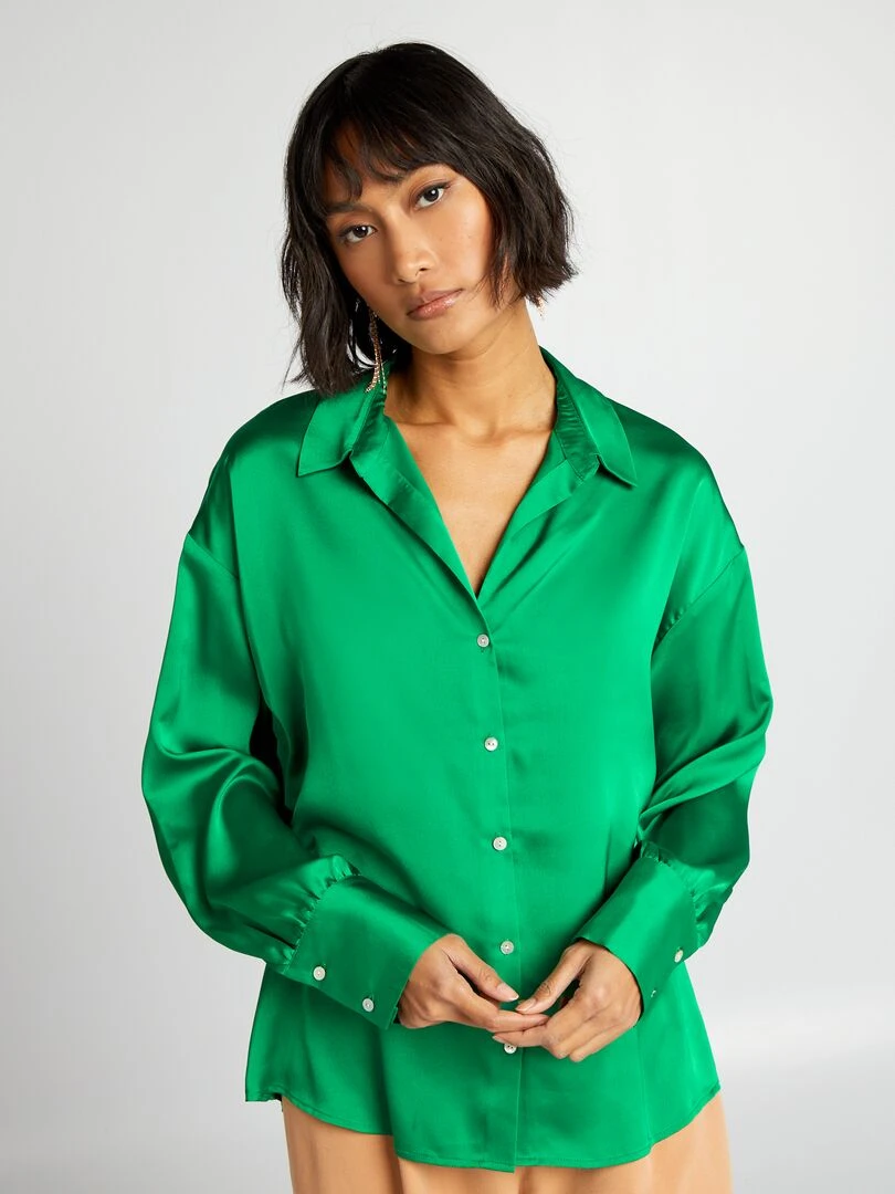 Chemisier satiné   Vert