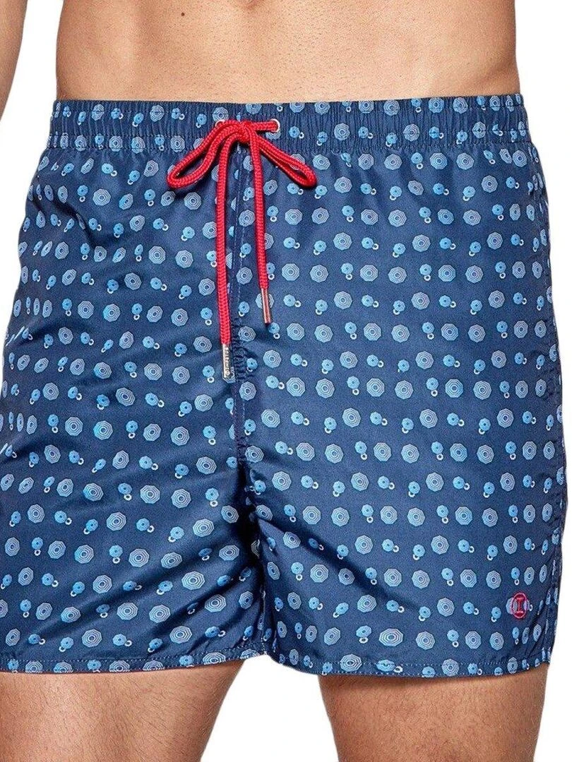 Maillot de bain short imprimé parasols Fallonica Bleu