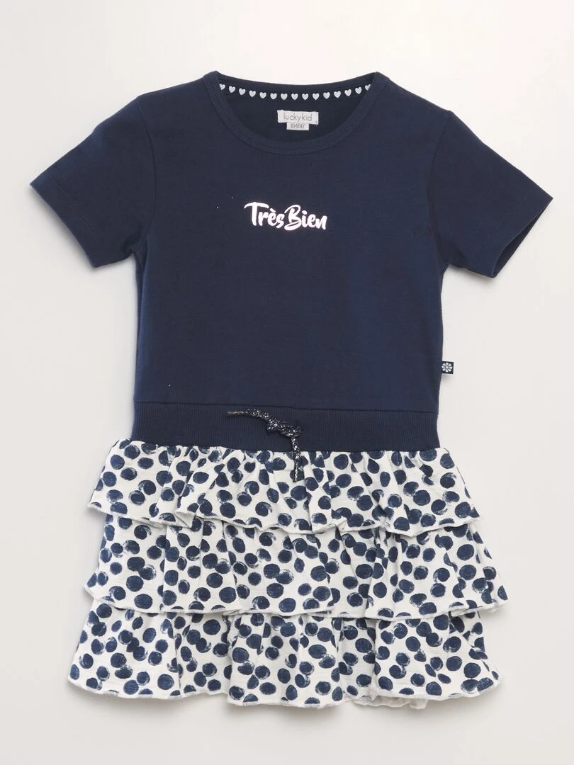 Robe 2 en 1 et bandeau assorti   Bleu