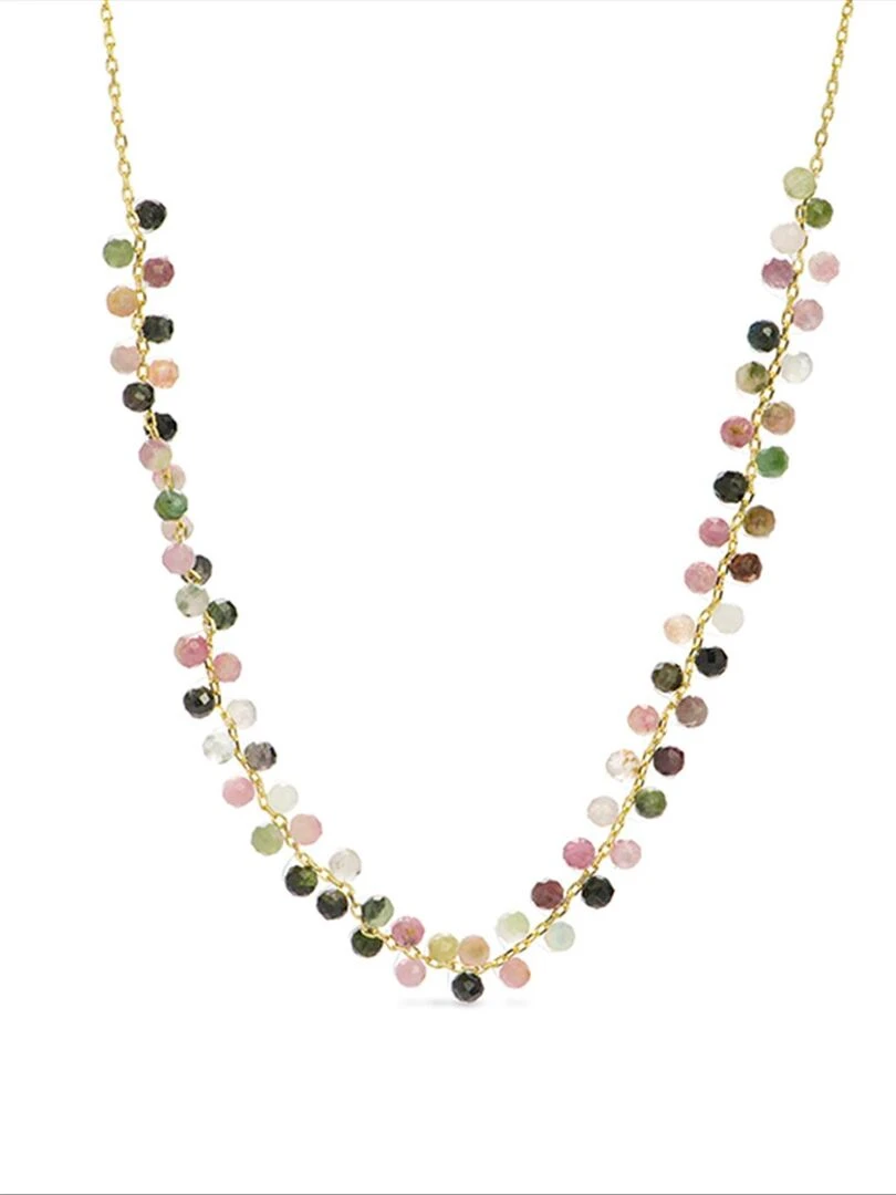 Collier Lymez en argent 925 et cristal multicolore plaqué or jaune 18K   Multicolore