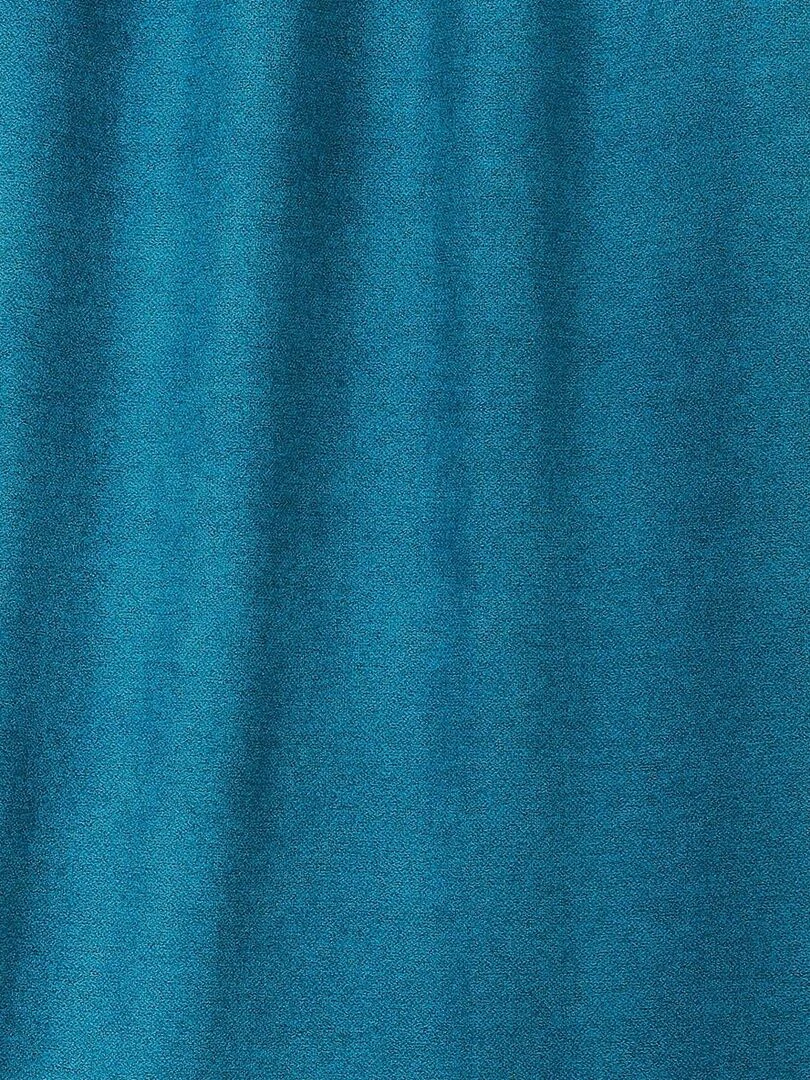 Rideau épais aspect laine chinée à galon fronceur Bleu