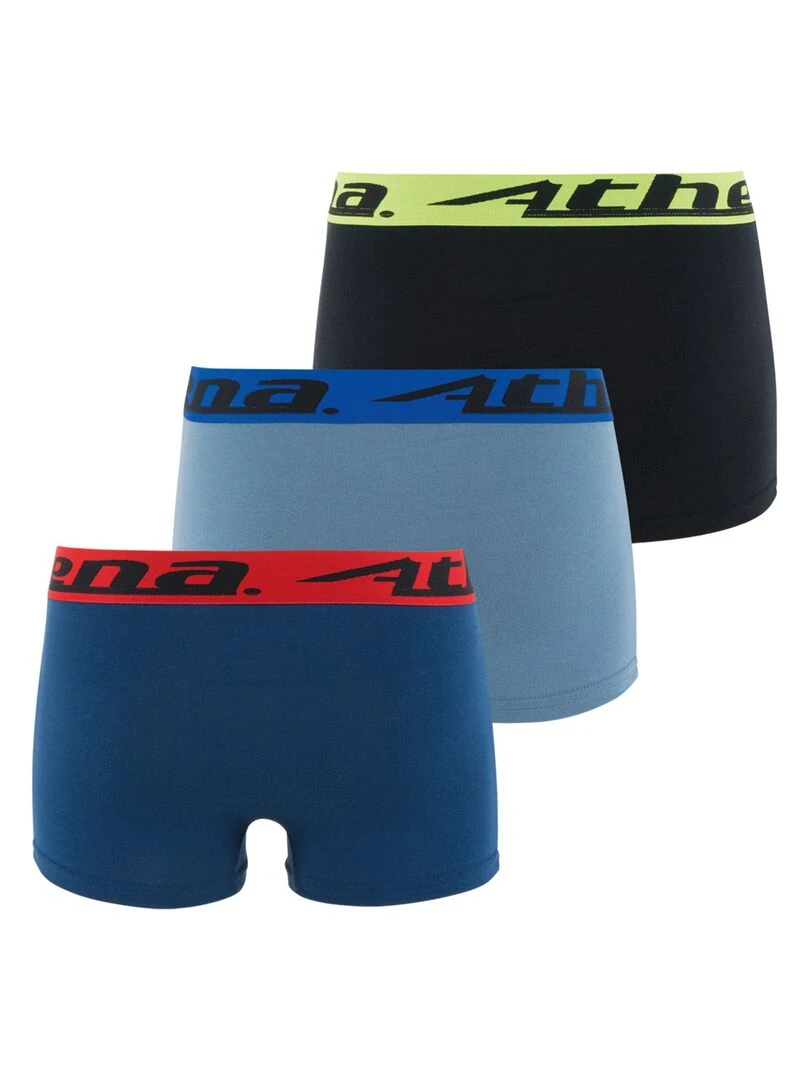 Lot de 3 boxers garçon Trio Choc   Gris Noir