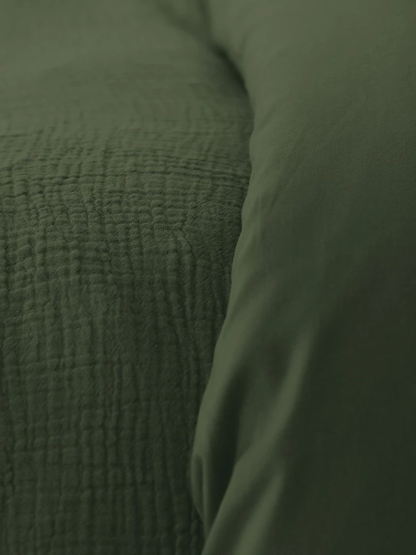 Parure de lit en gaze de coton Kaki