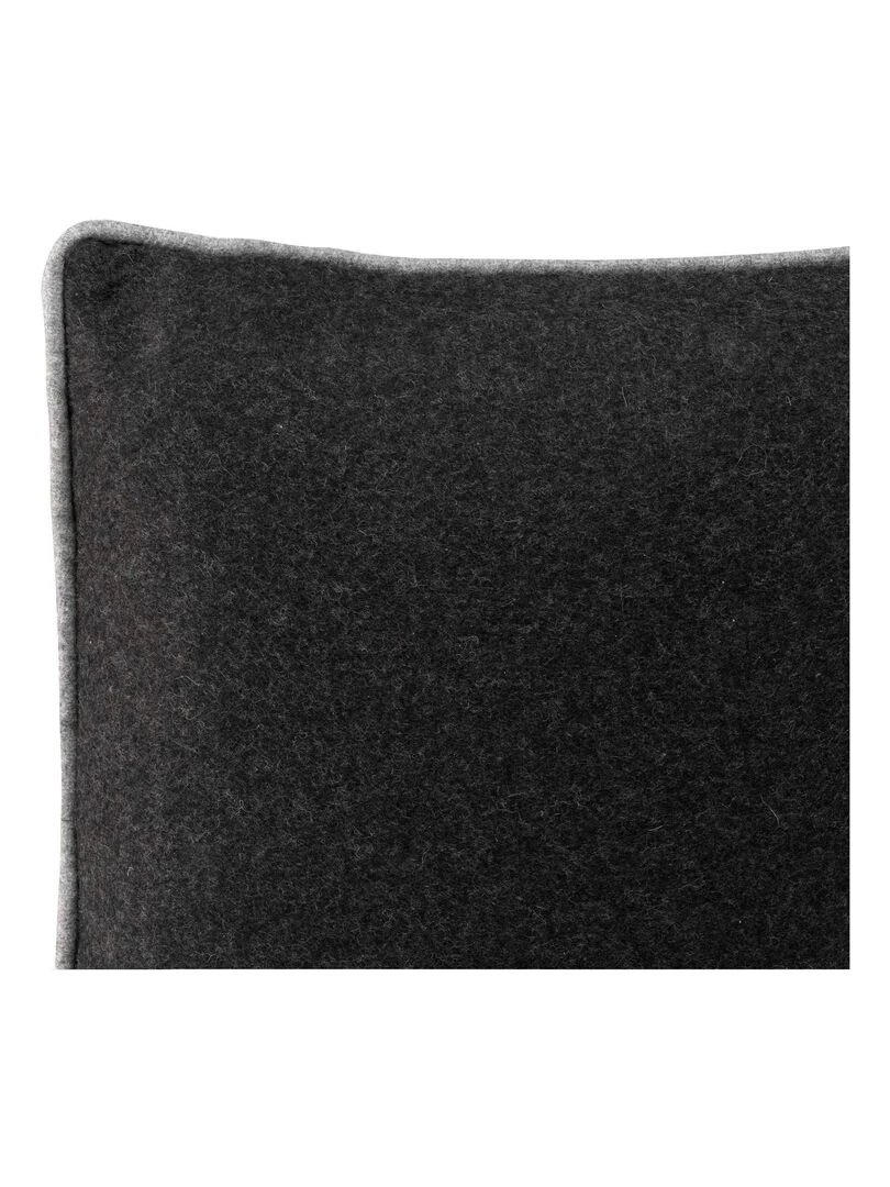 Housse de coussin décoratif Piping felt "Happyfriday" Noir