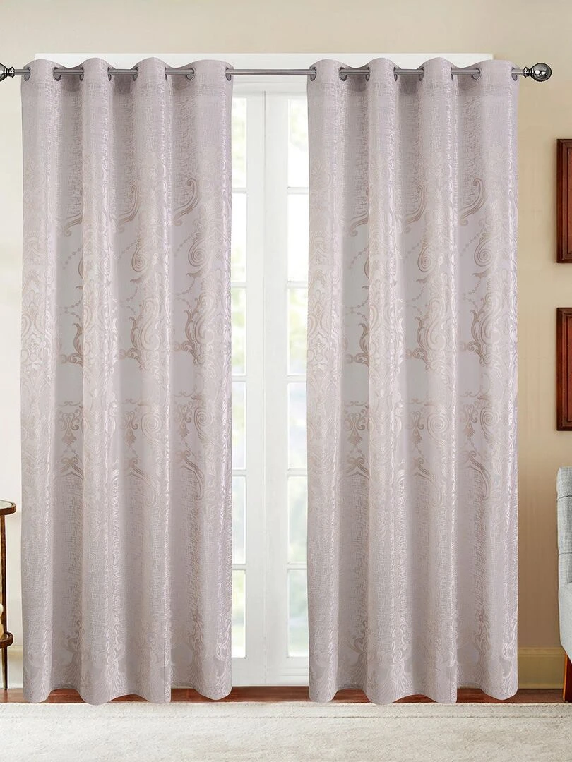 Paire de voilages aux motifs romantiques Taupe