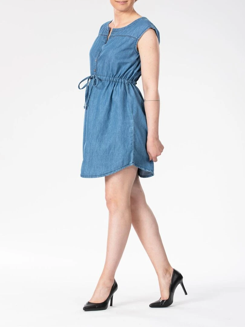 Robe sans manches chambray bleached EGLE 'Rica Lewis'   Bleu