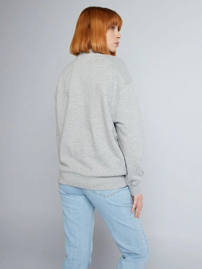Sweat molletonné à imprimé   Gris