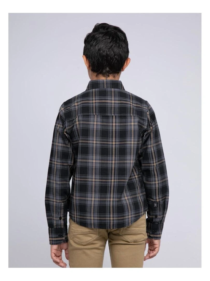 Chemise manches longues carreaux TONKA J Noir
