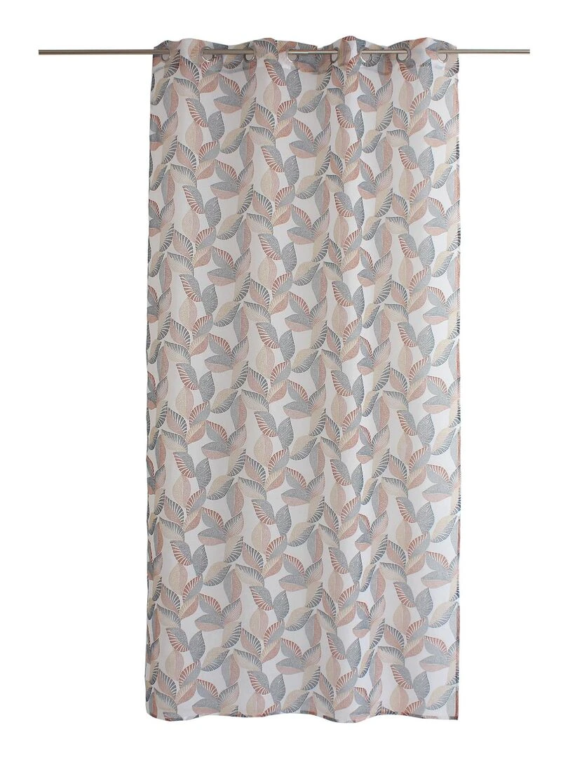 Voilage tamisant aux feuillages graphiques Beige