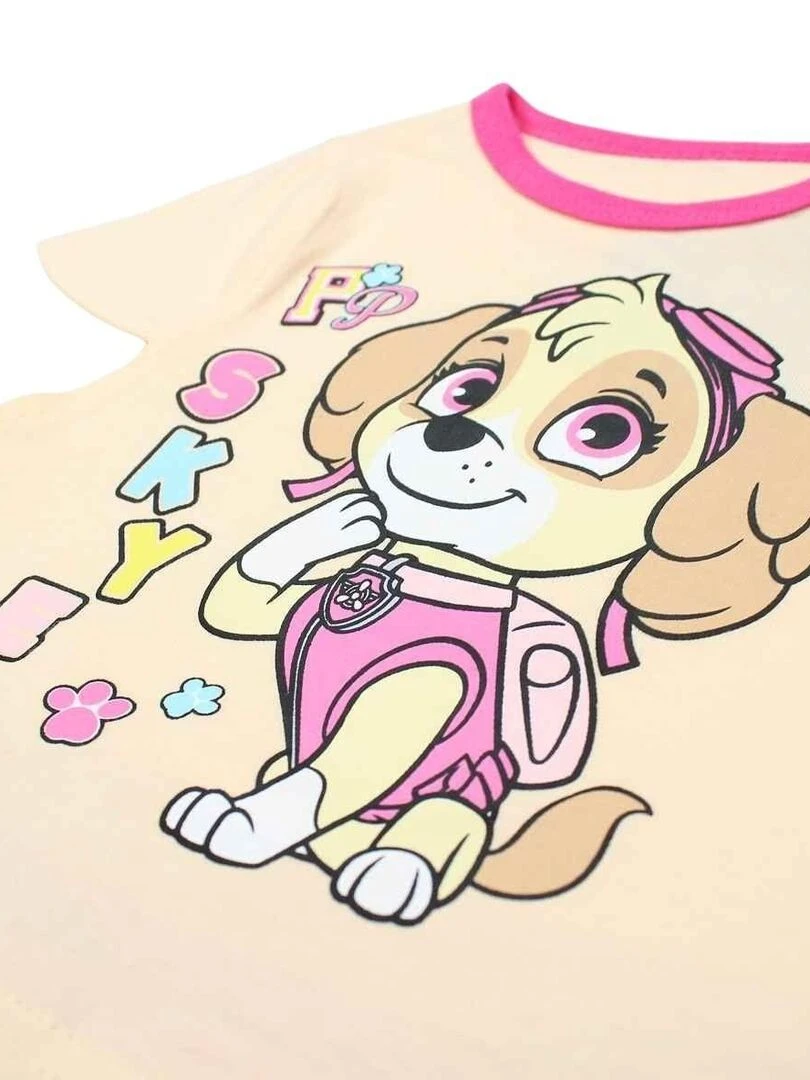 Paw Patrol   Ensemble T shirt short bébé fille Imprimé La Pat' Patrouille   Rose