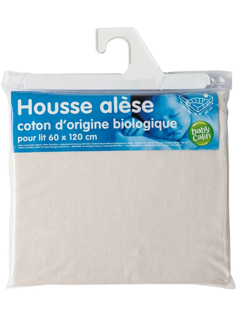 Alèse en coton bio lit bébé Blanc
