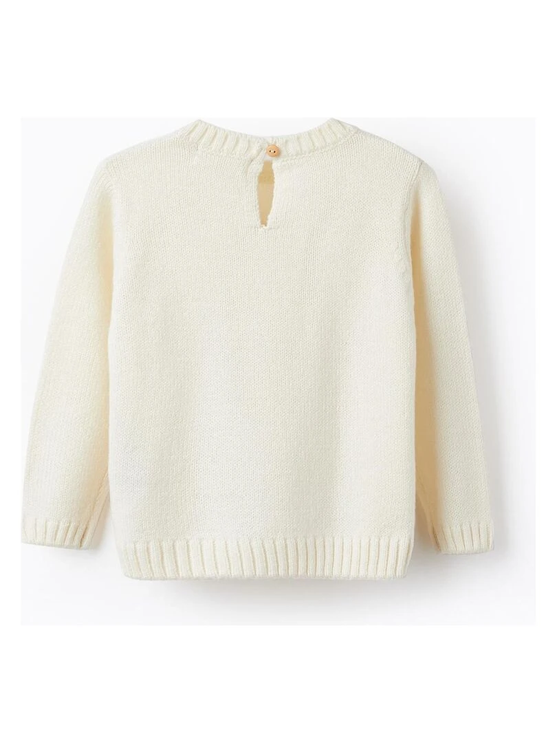 Pull en Maille pour Bébé Fille 'Étoiles Noël' NOËL Beige clair