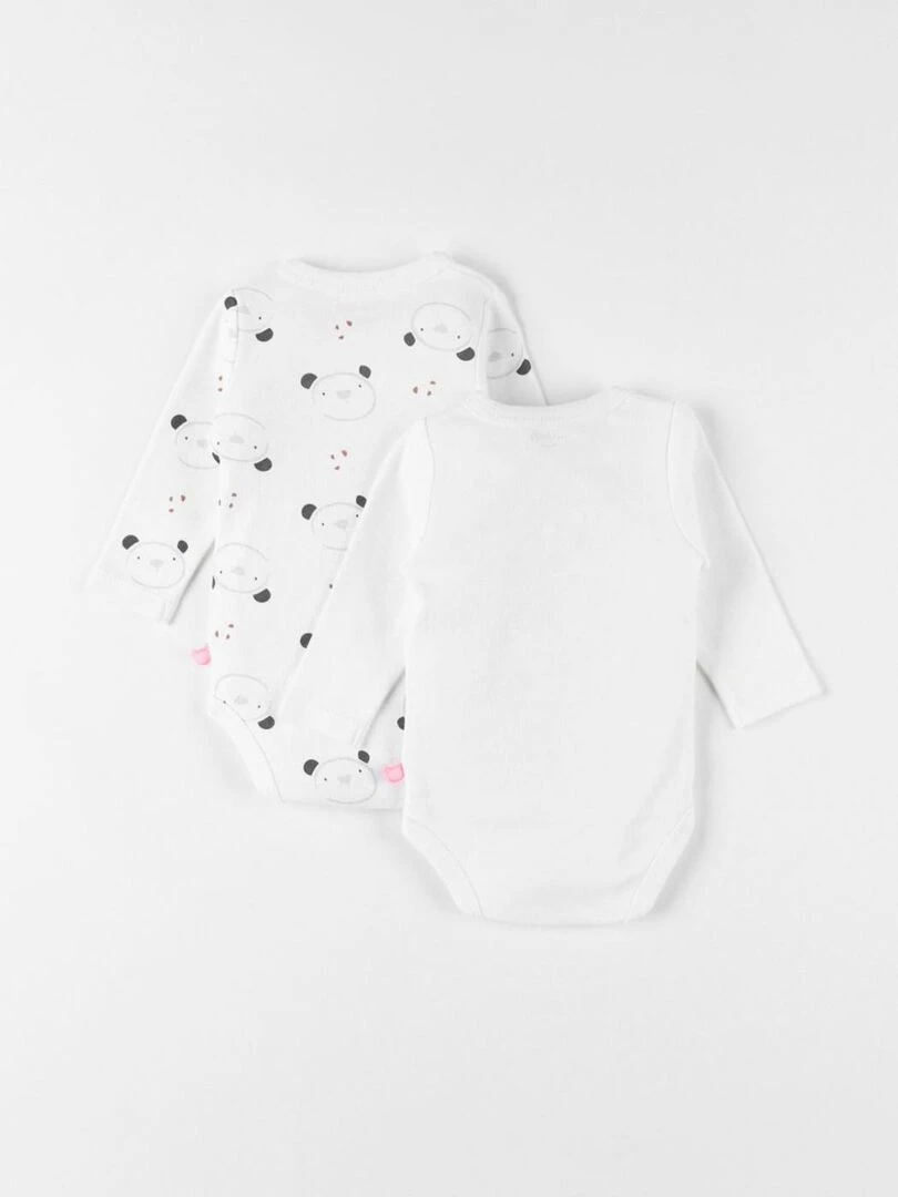 Set de 2 bodies ours en coton Noukie's Blanc