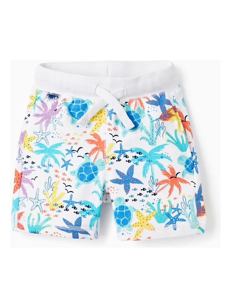 Short En Coton Pour Bébé Garçon 'Océan' Blanc