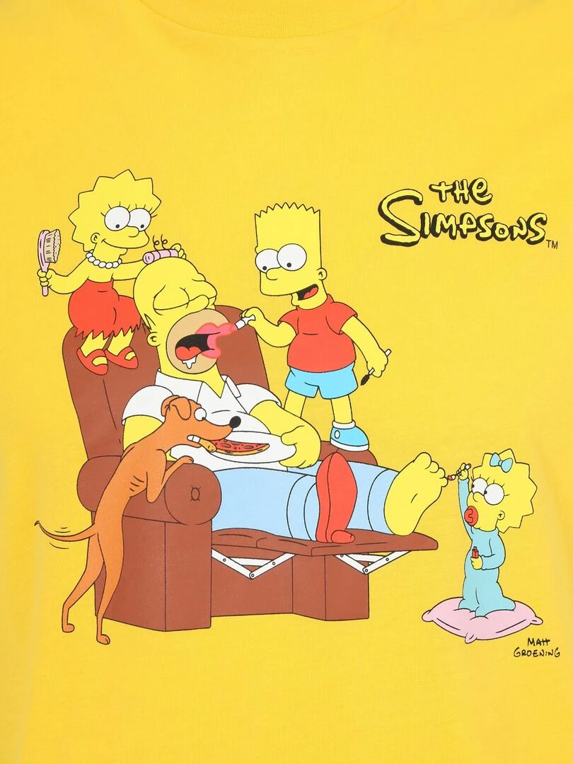 T shirt adulte The Simpsons   100% Coton   Jaune   XL   Jaune