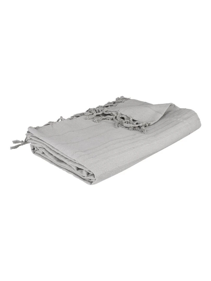 Jeté de lit 160x220 gris clair coton Gris clair