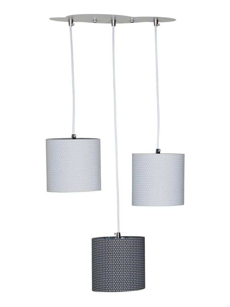 Suspension Lumineuse Trio Plafonnier en coton gris SAUTHON Gris
