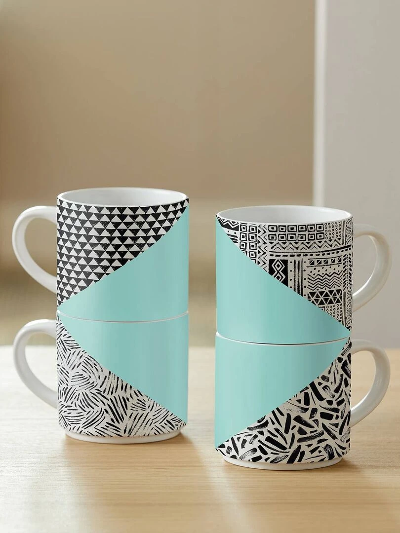 4 feuilles de transfert pour Mug Press   Noir + Gris   N/A