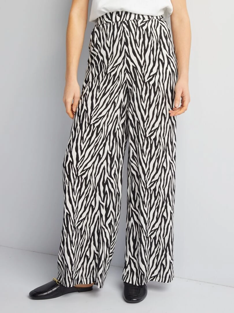 Pantalon large imprimé NOIR