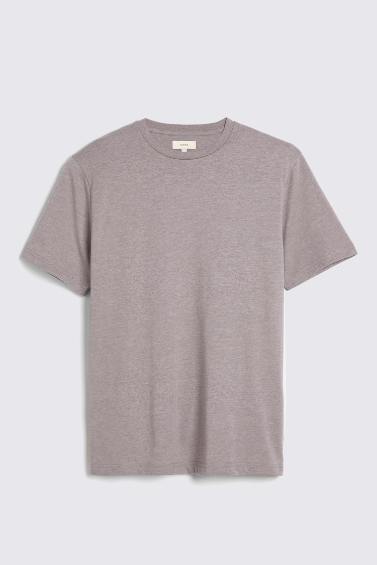 Taupe Melange Crew-Neck T-Shirt   Buy Online at Moss