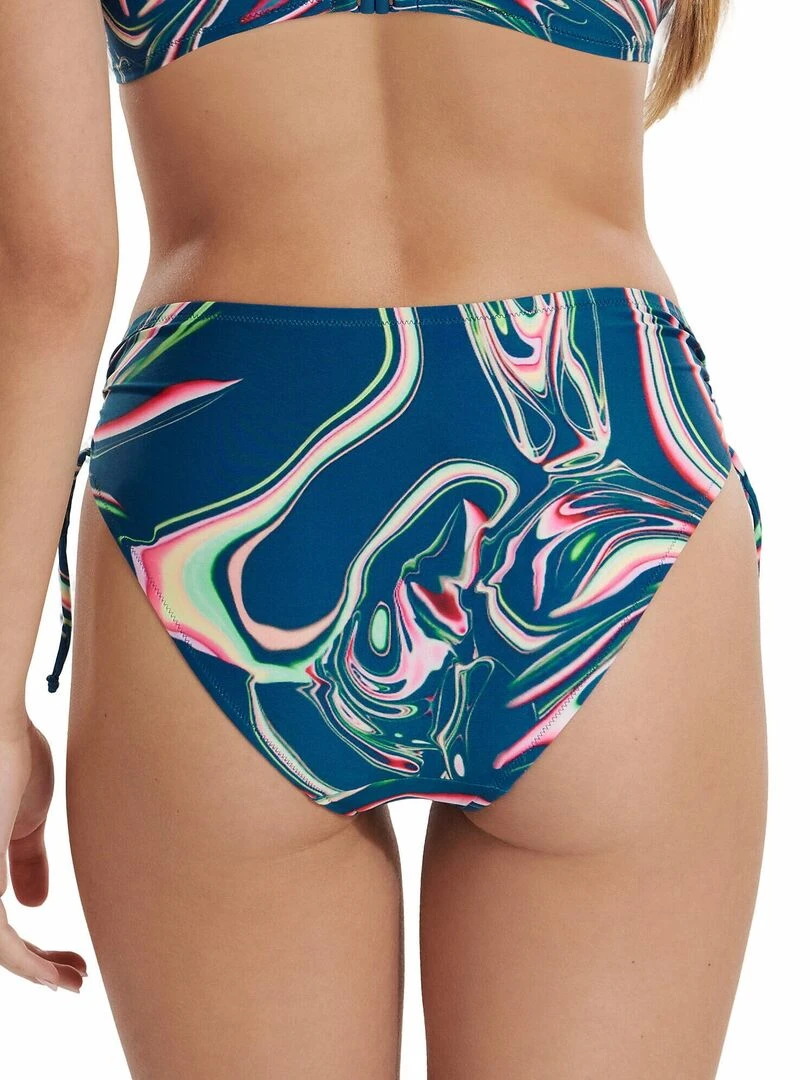 Bas maillot slip de bain taille haute côtés réglables Queensland Bleu