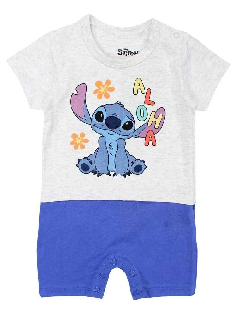 Disney Combishort bébé garçon imprimé Lilo Et Stitch en coton Bleu