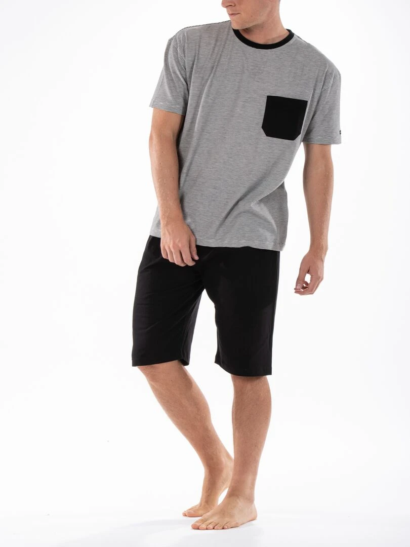 Pyjashort à fines rayures PYJA4 'Rica Lewis' Noir