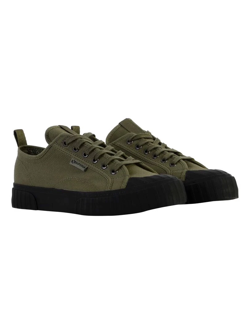 Basket à Lacet Superga Stripe Webbing   Vert