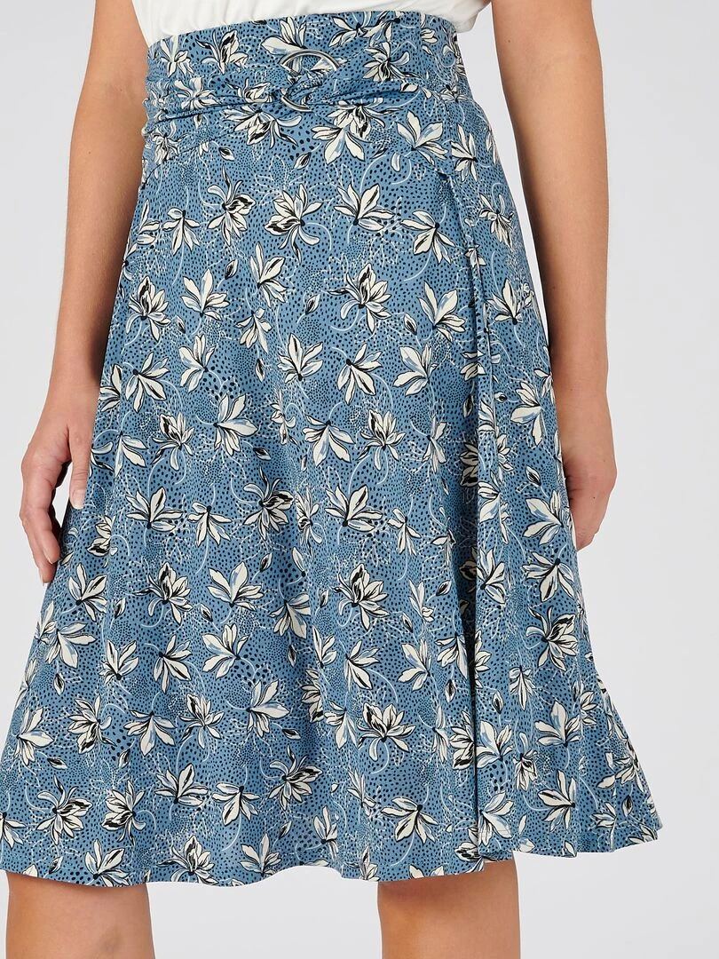 Jupe ceinture à boucle   Damart   Bleu pétrole