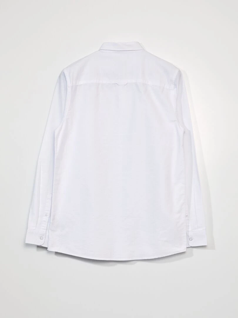 Chemise droite coton oxford blanc