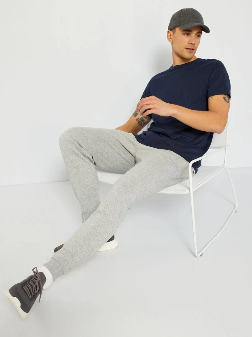 Pantalon jogging en molleton Gris