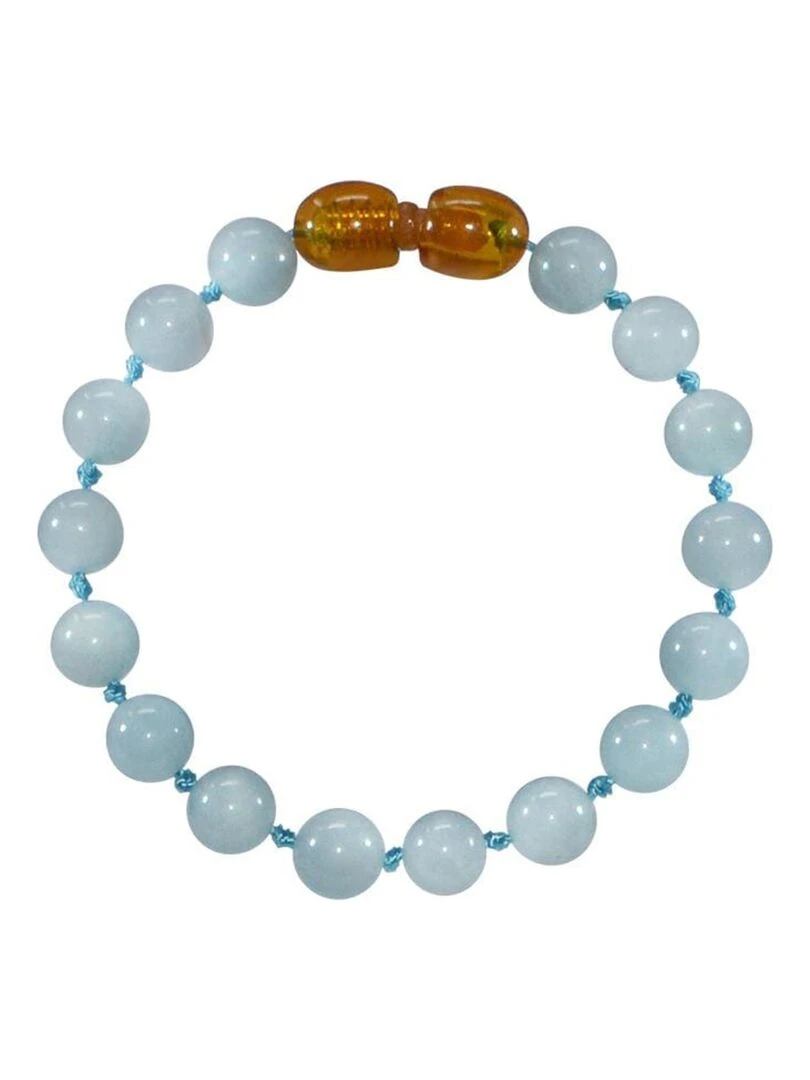 Bracelet pour bébé pierre naturelle Aigue Marine Béryl Bleu
