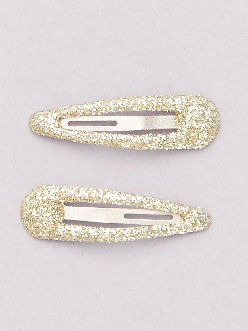 Lot de 6 pinces à cheveux   bleu/doré