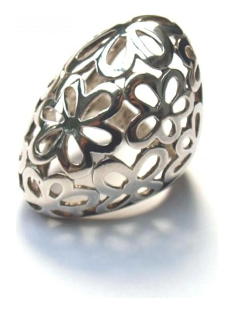 Bague en argent ajourée de motifs fleurs Bijoucolor Argent