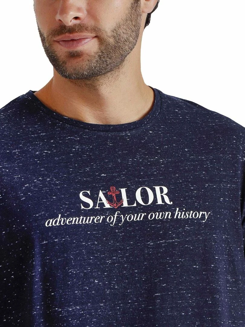 Pyjama short t shirt Sailor   Bleu marine