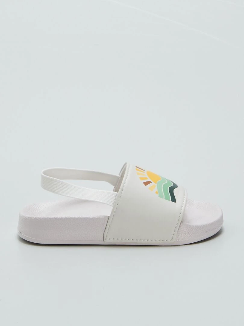 Mules de piscine élastiquées Beige