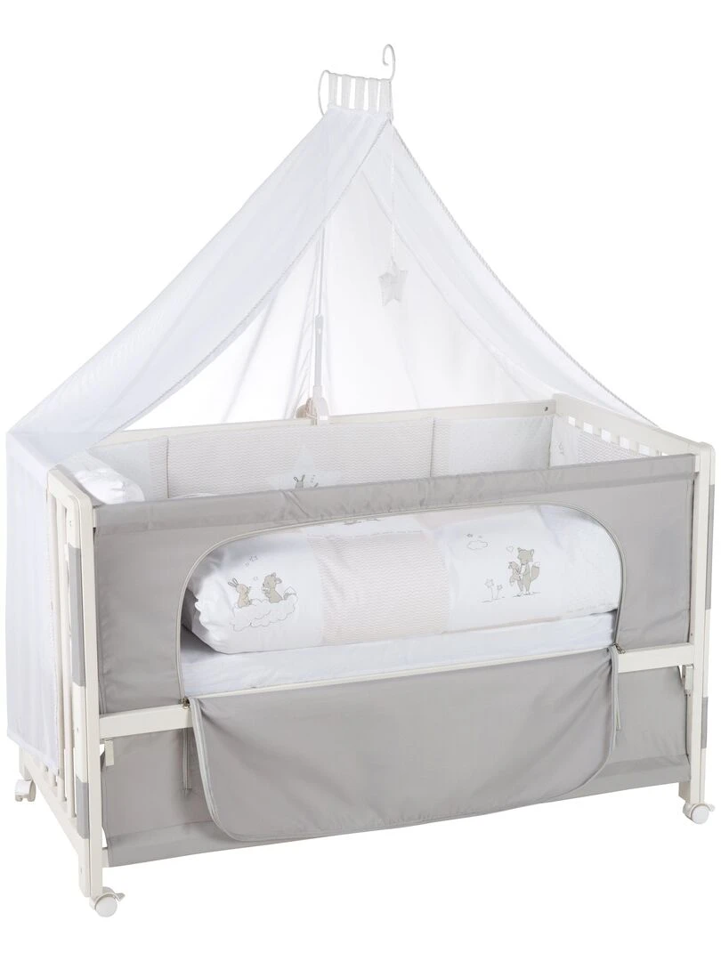 ROBA Lit Cododo "Fox & Bunny" 60x120 + Équipement Complet Blanc