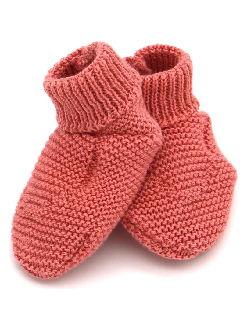 Ensemble tricoté   100% coton bio   1 à 3 mois   Rouge