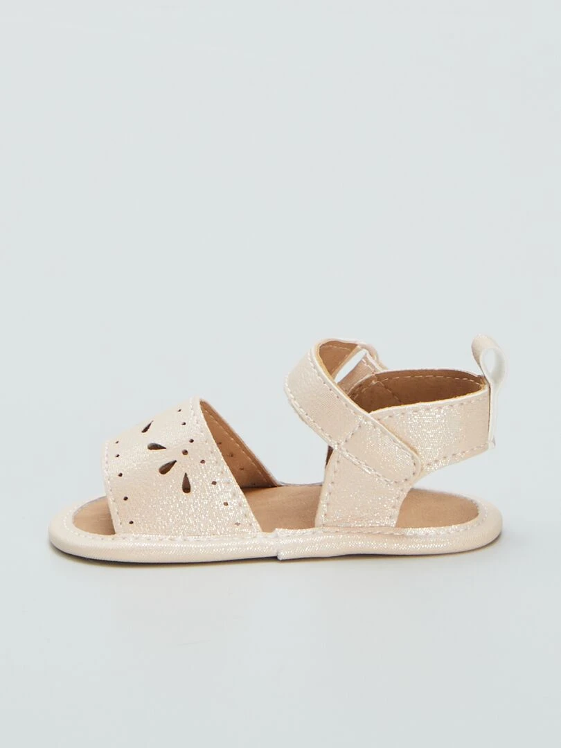 Sandales ajourées à scratch   Neutre