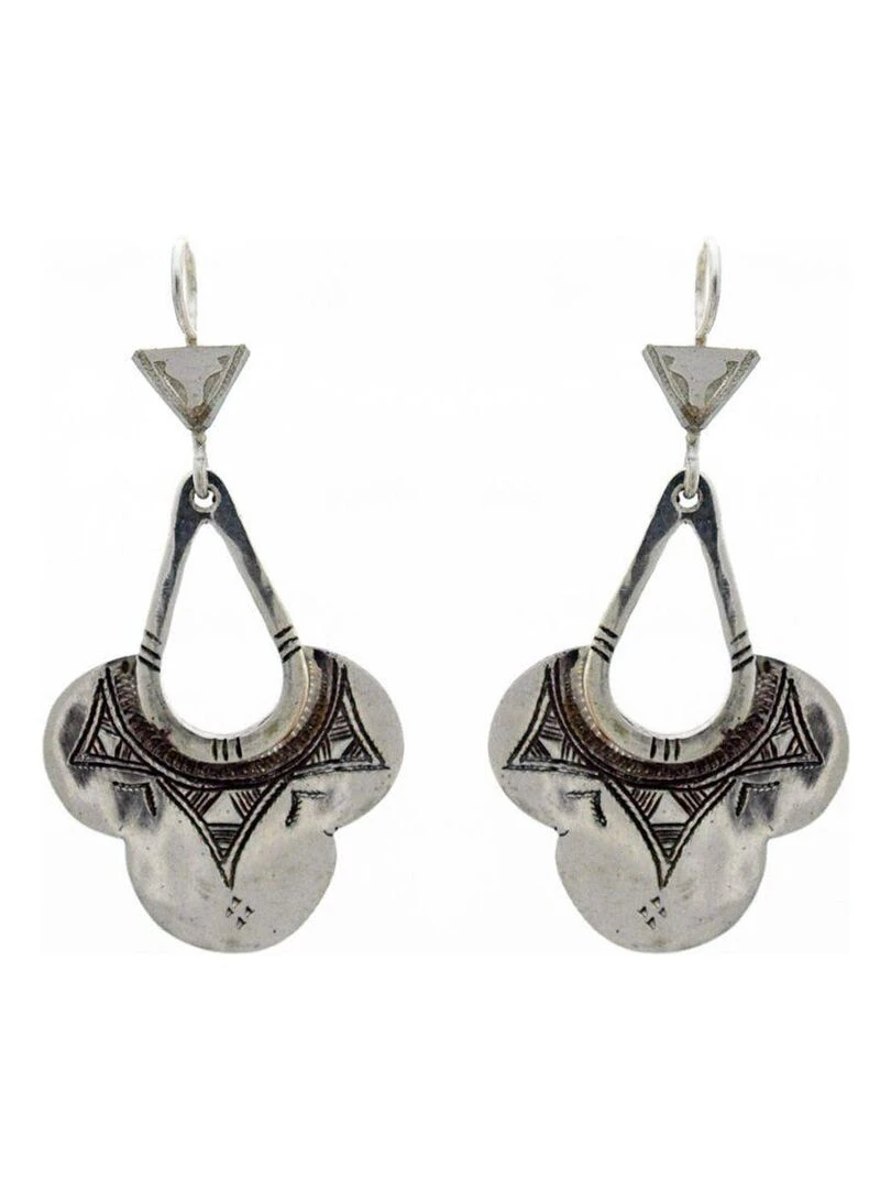 Boucle d'oreilles touareg fleur argent  Bijoucolor   Argent