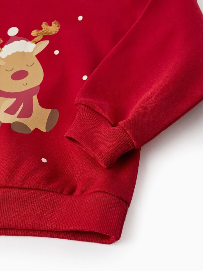 Pull de Noël avec Paillettes et Volants pour Fille 'Rena Rudolfo'   NOËL   Rouge