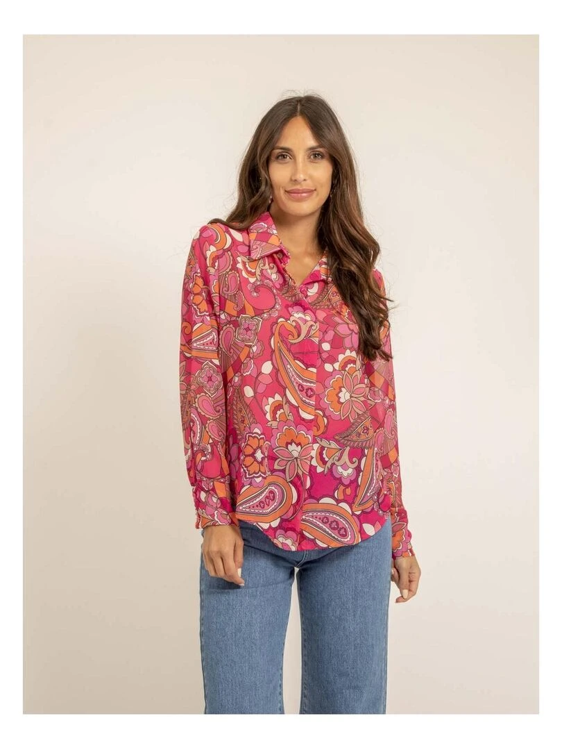 Chemise voile motifs ONICHI Rose
