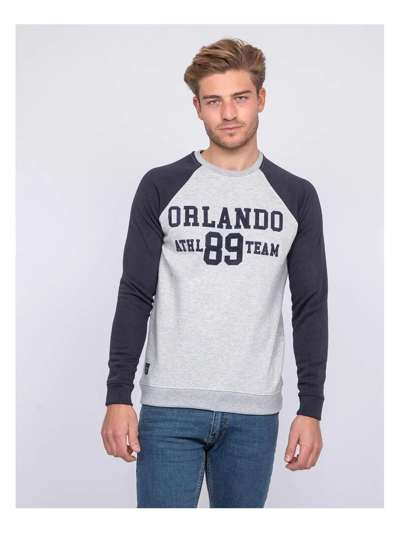Sweat col rond manches raglan WESTERN Bleu marine