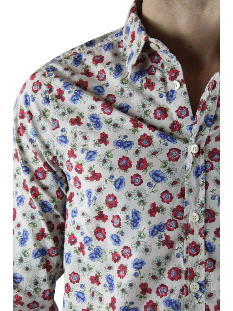 Chemise à motifs Kebello Blanc Blanc