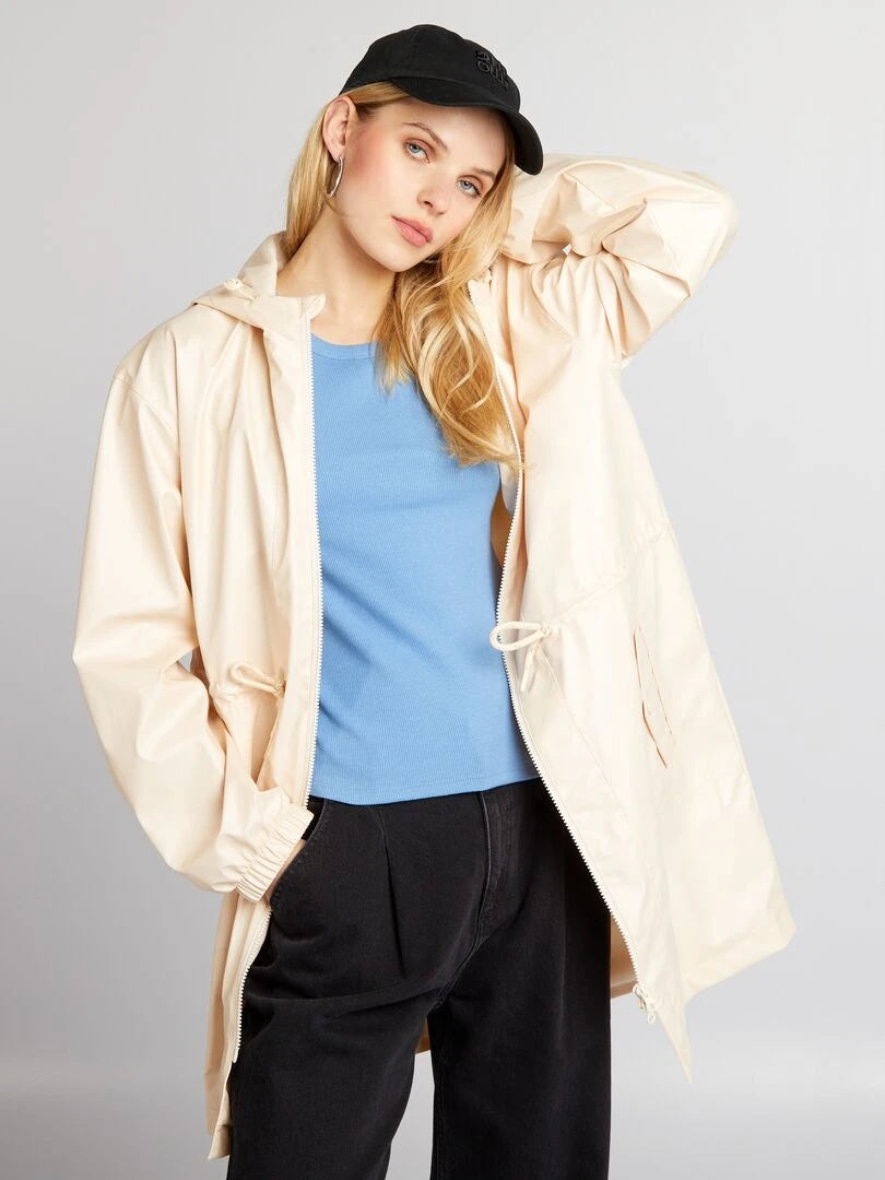 Blouson ample et déperlant Beige