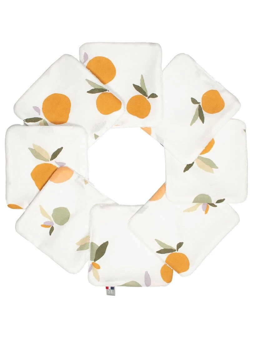 Lingettes bébé lavables 8 pièces Clem Blanc