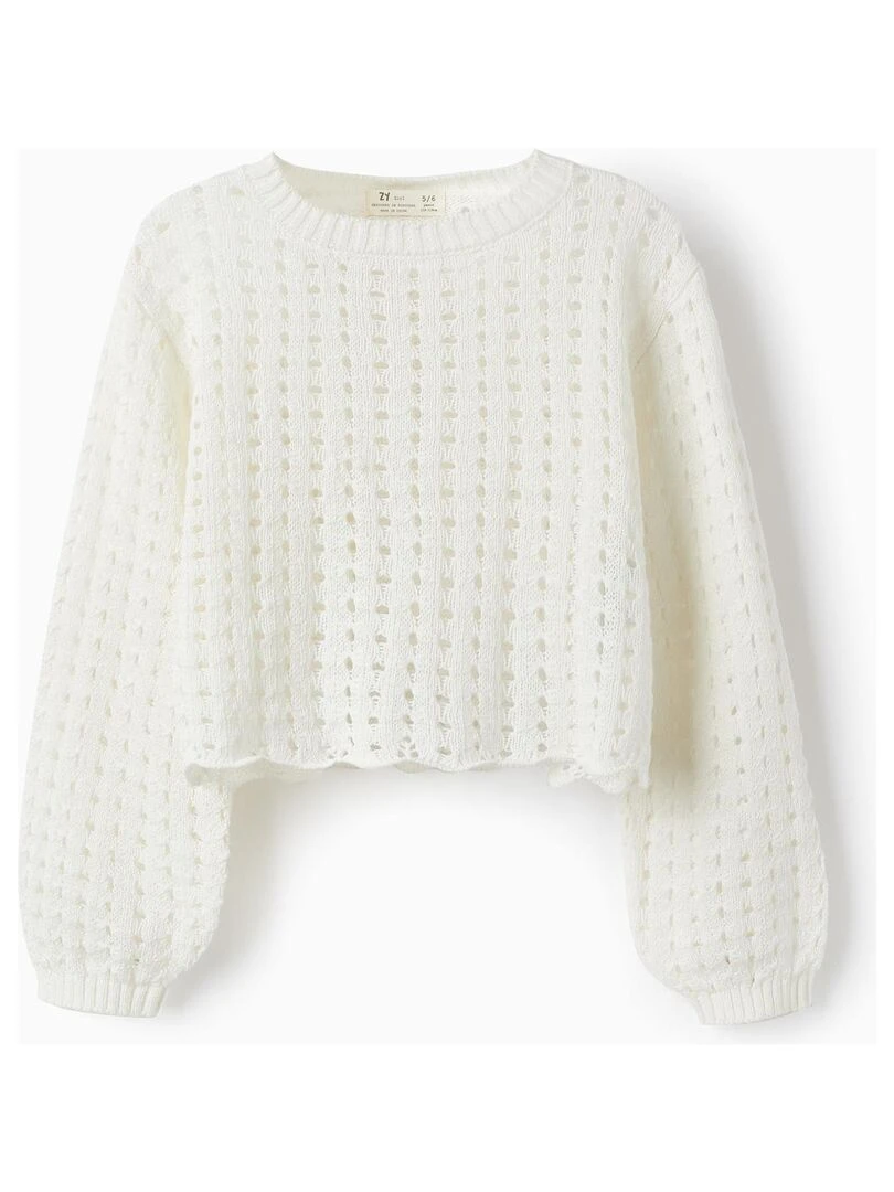 Pull en Maille en Coton pour Fille THE WAVE TRIBE Beige clair