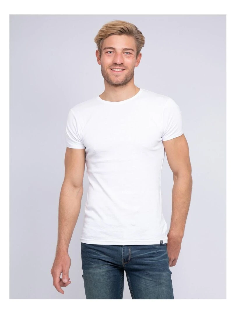 T shirt col rond pur coton organique WARRY Blanc