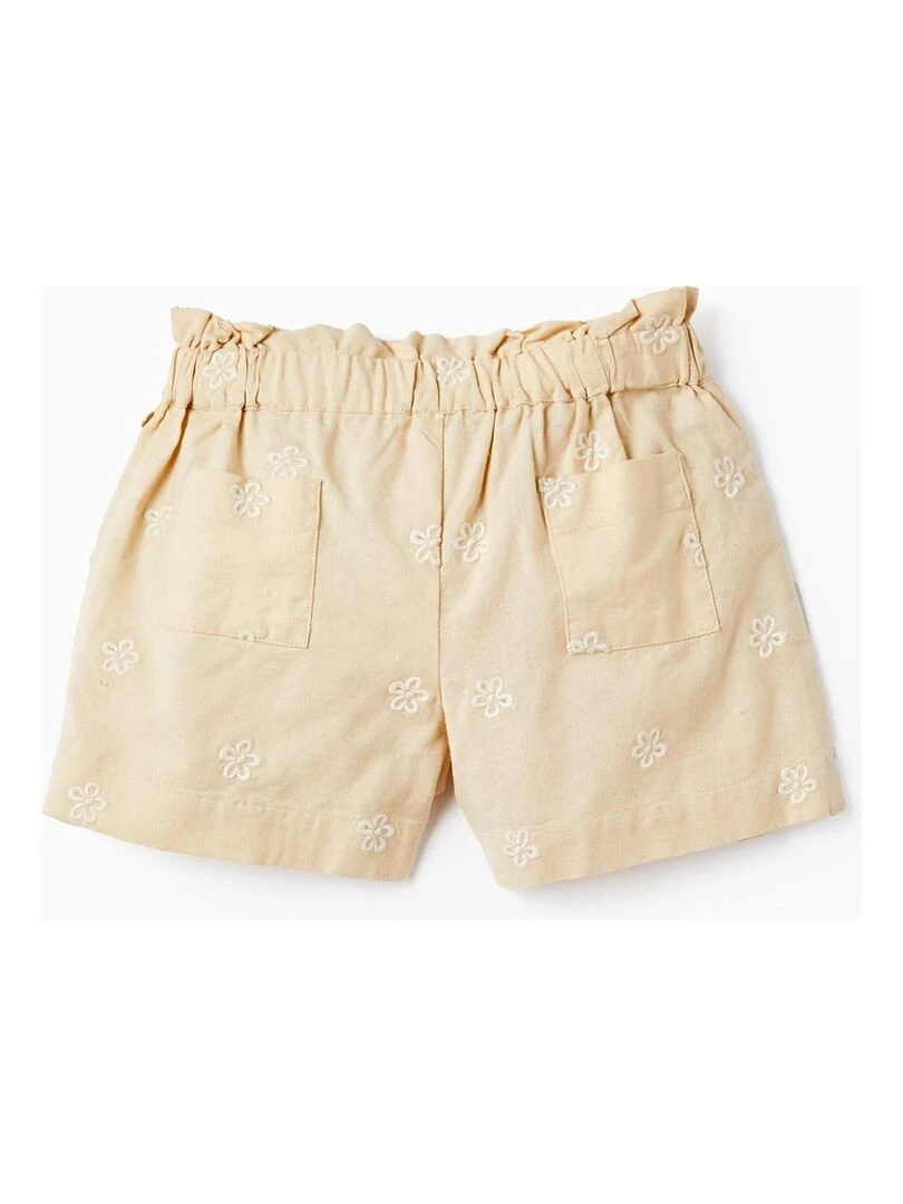 Short En Coton Et Lin À Fleurs Pour Fille MATISSE Beige