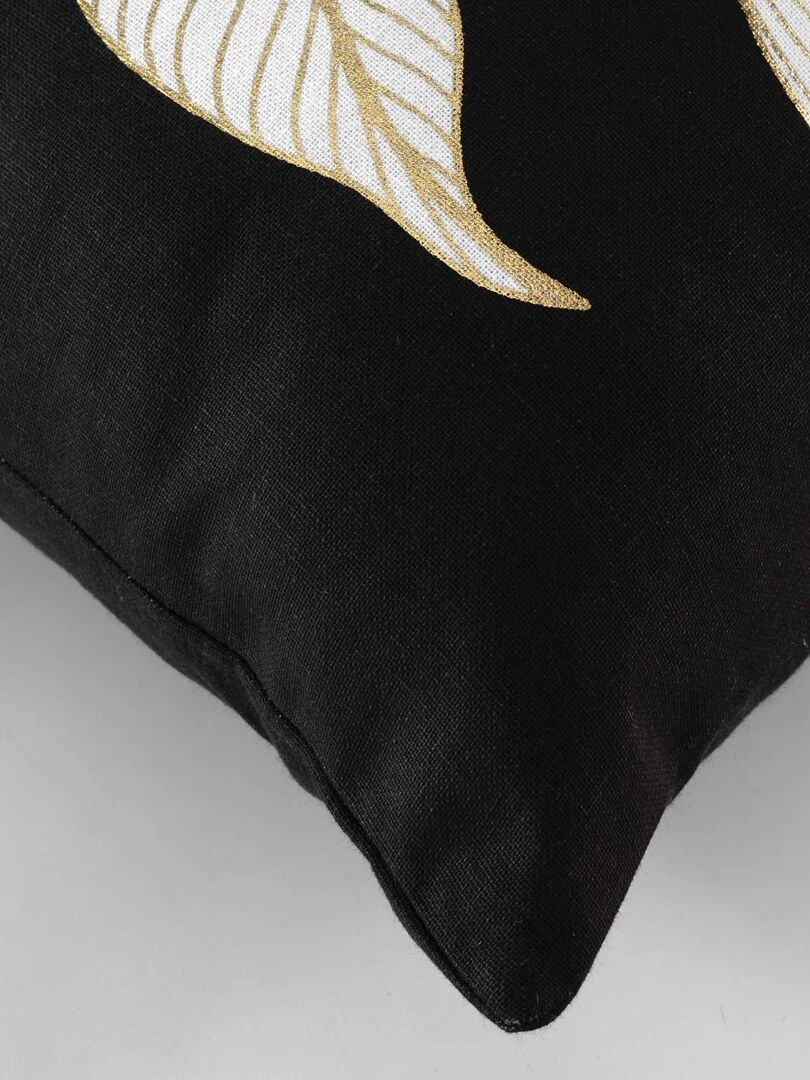 Coussin 45 x 45 cm Arum Jil or   Noir
